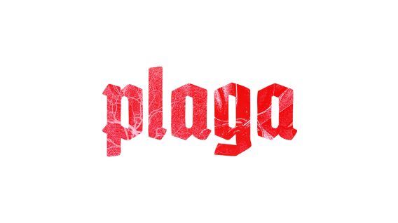 Słowo playa jest napisane pogrubionym, teksturowanym czerwonym napisem w stylu gotyckim na białym tle, przywołując dramatyczny klimat często spotykany w produkcjach Teatru KTO.